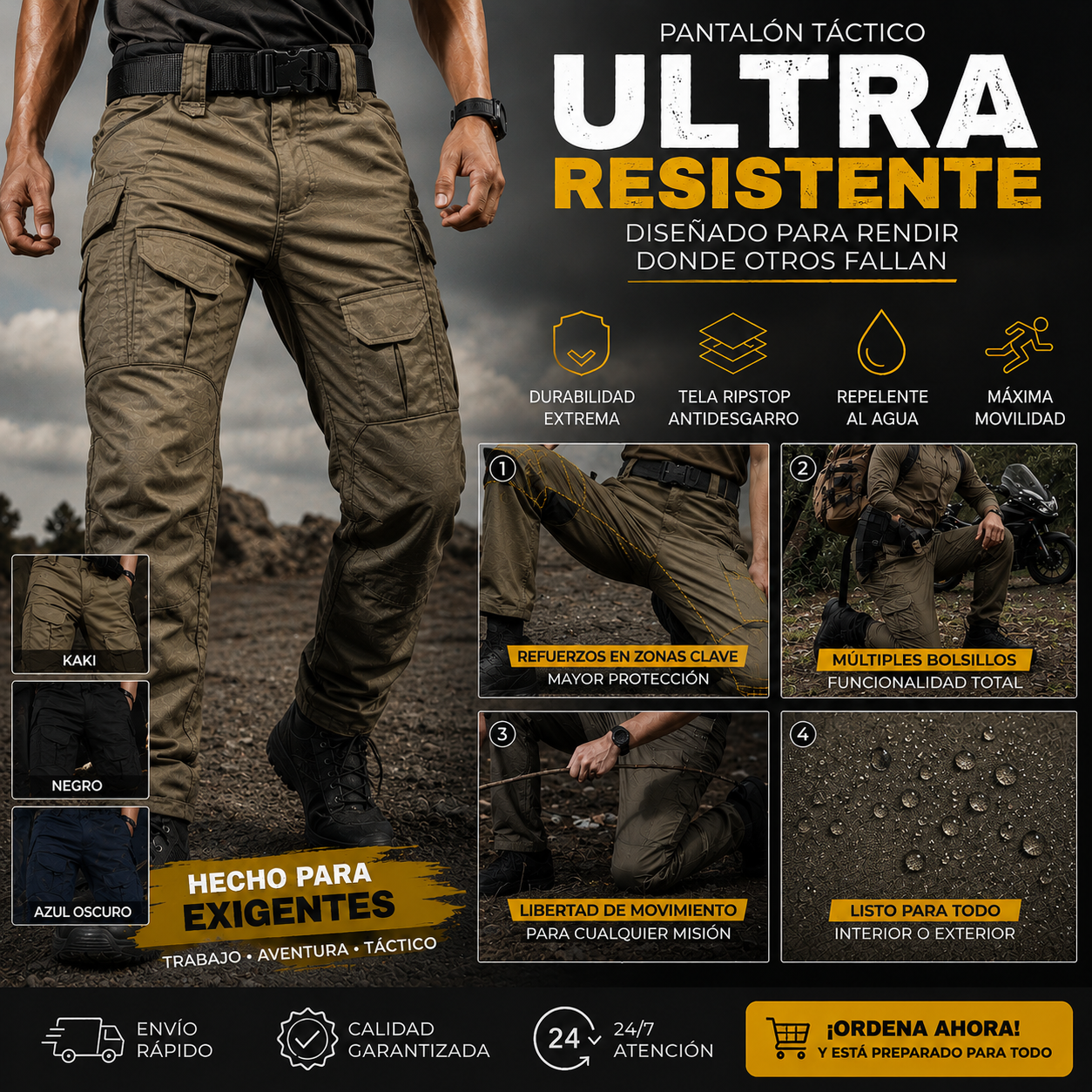 Pantalon Tactico Ultra Resistente (Indestructible)
