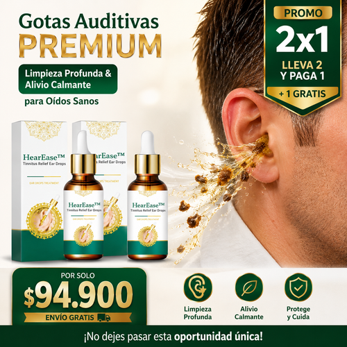 Gotas Auditivas Premium – Limpieza Profunda & Alivio Calmante para Oídos Sanos