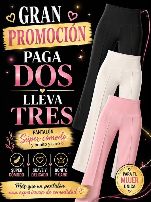 3 Pantalones Ultra Comodos Mujer Elastico (Cintura Alta) | 2x3 🎁