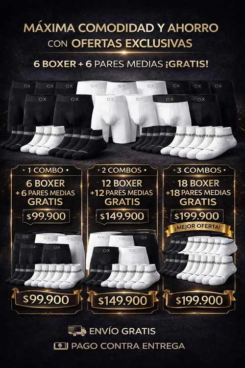 Super Pack 6 Interior masculino  + 6 Pares Medias Premium 💸 🎁